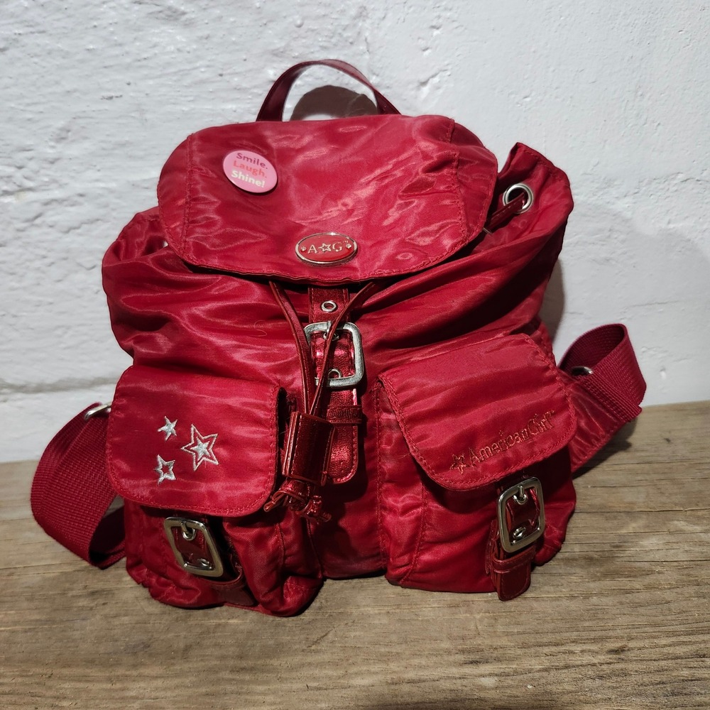 Y2K American Girl x Bath & Body Works Red Star Mini Satin Backpack Rucksack Kids